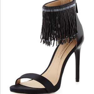 BCBG black satin shoes